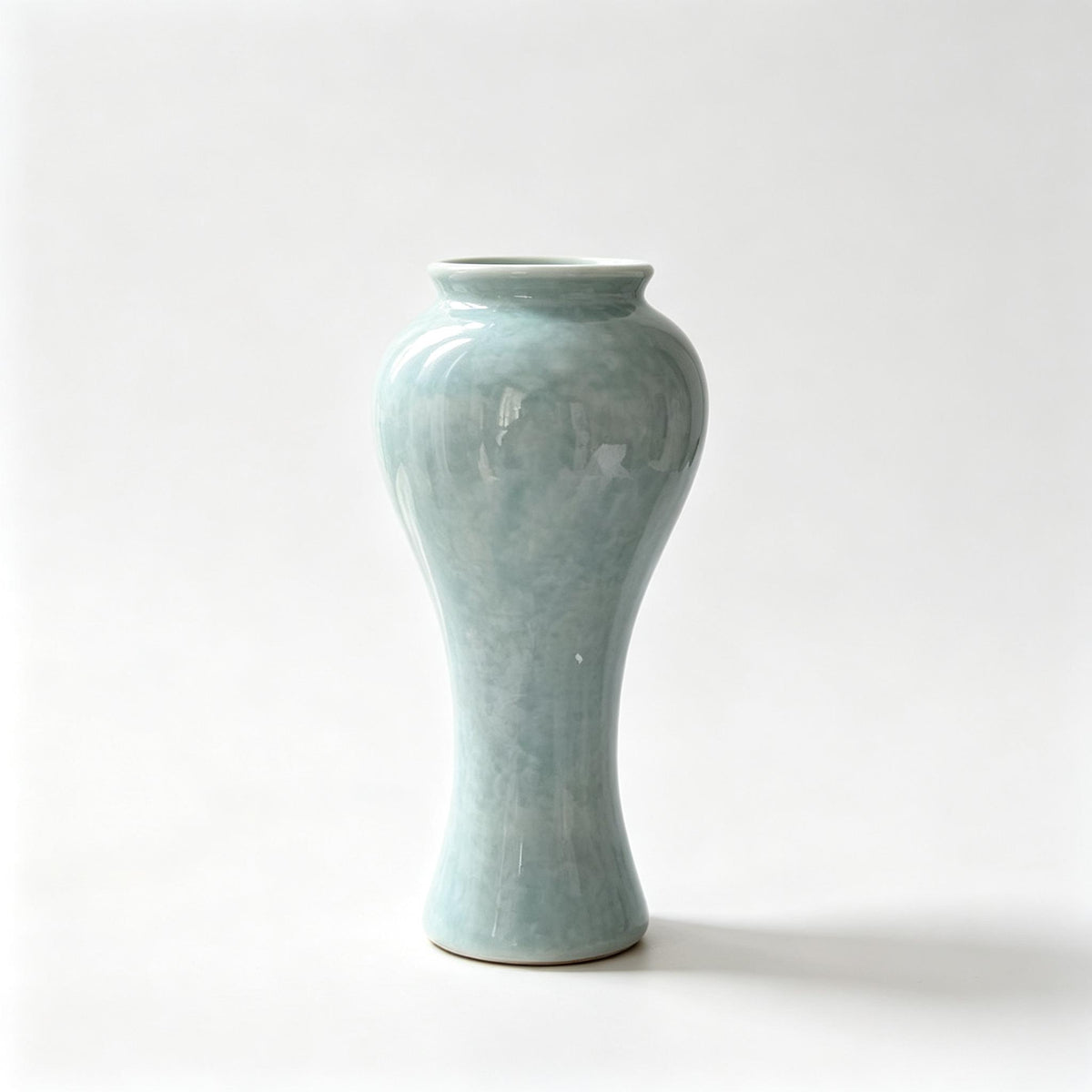 exquisite ceramic vase,Celadon Glazed Ceramic Vase, Sage Green Meiping Style Pottery Vase, Modern Farmhouse Tall Decorative Vase for Table Centerpiece Home Decor