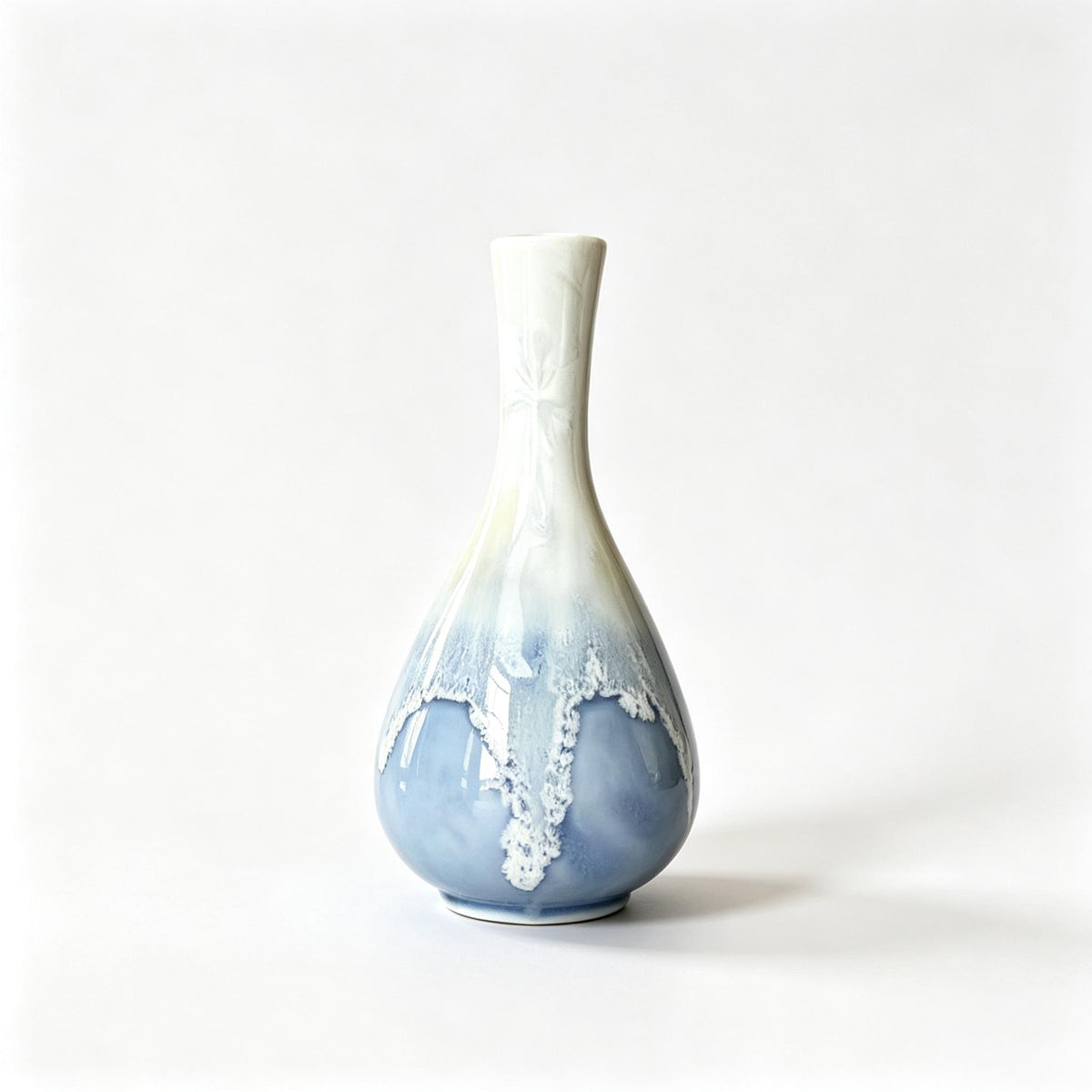 mini-blue white glazed ceramic vase,table shelf decor,modern decorative vase,