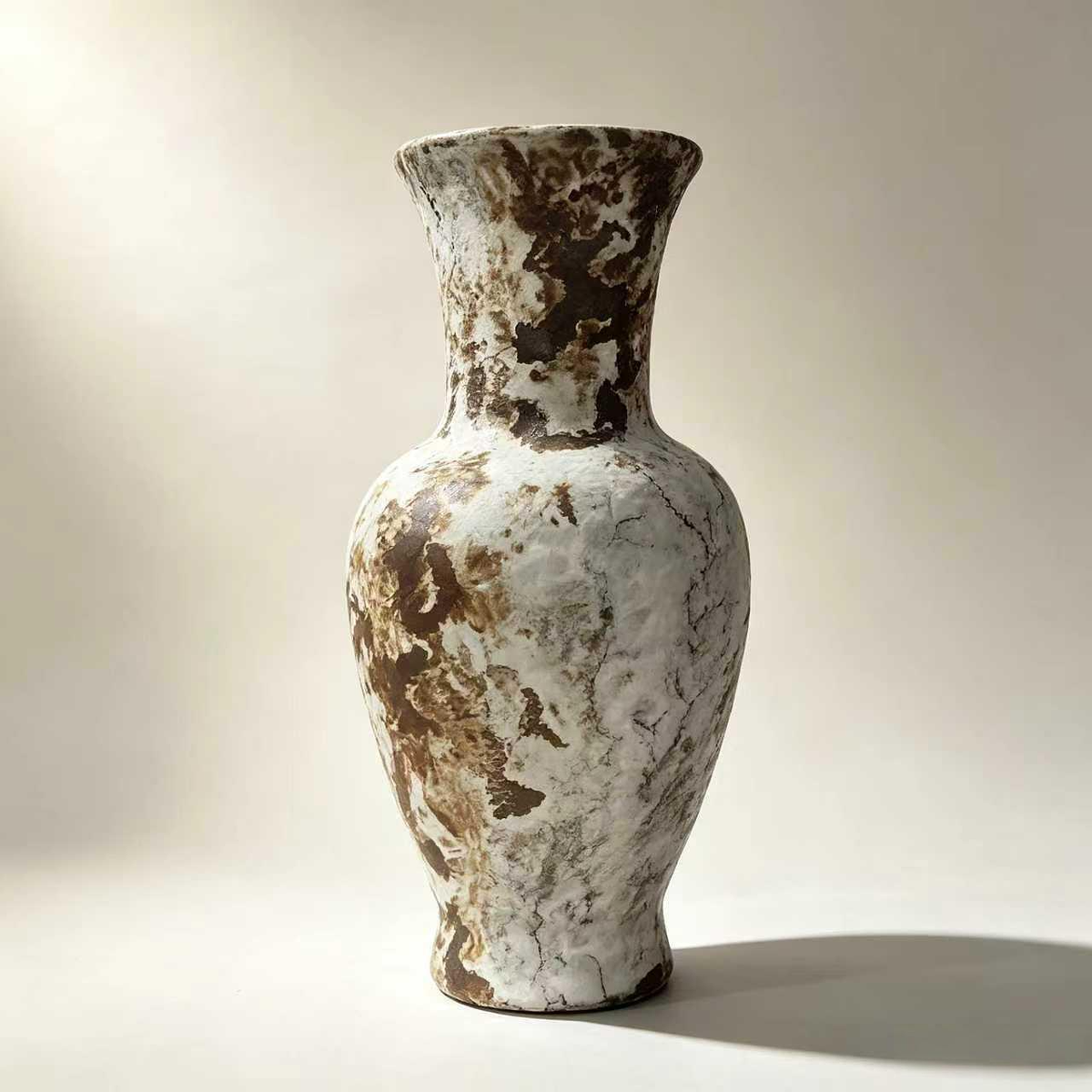 wabi‑sabi ceramic vase,rustic vase,vintage decorative vase,farmhouse home decor,textured ceramic vase